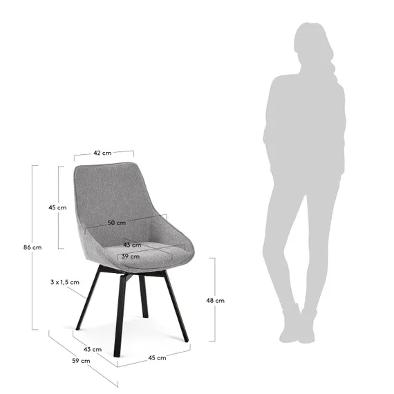 Крутящийся стул Haston светло-серый