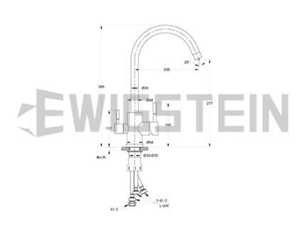 Смеситель Ewigstein 34235162, крем