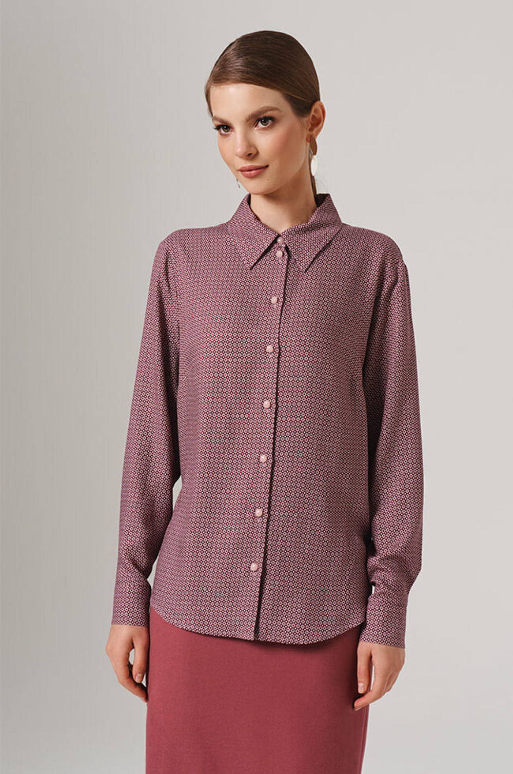 23141 Блузка женская (винный принт)