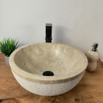 Раковина из мрамора Bowl Cream Dotted BM-66094 40х40х17 из натурального камня