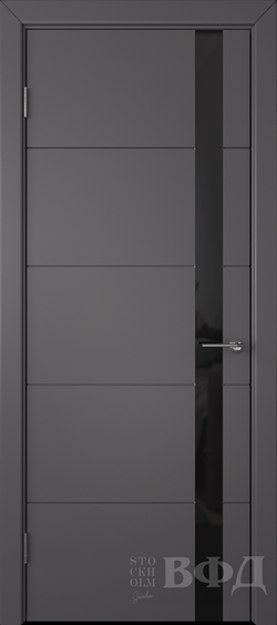 Межкомнатная дверь   VFD (ВФД)  Trivia (Тривиа) Grafhite (эмаль графит) стекло черное с двух сторон