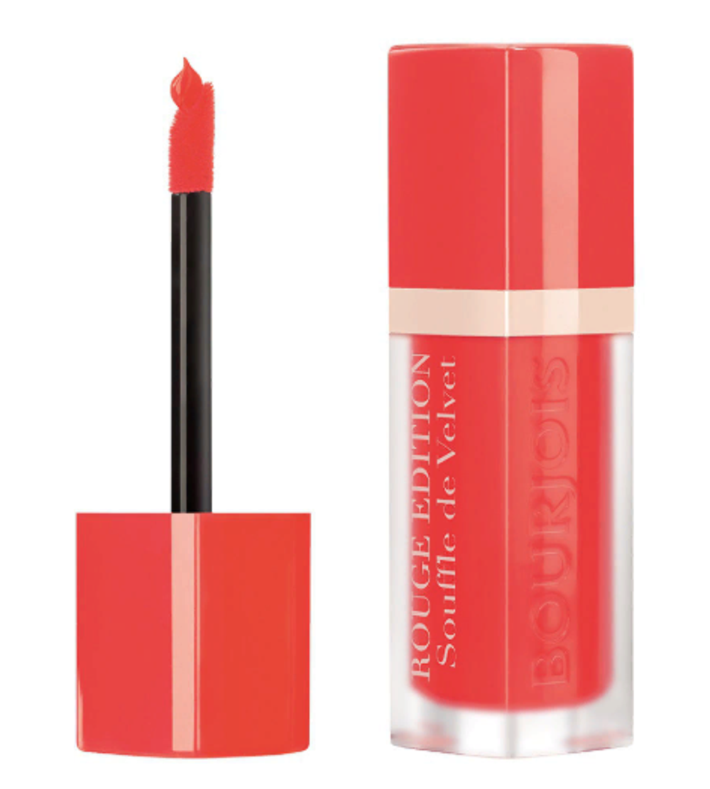 %%Bourjois Флюид для губ Rouge Edition Souffle de Velvet, бархатный, тон №01, Orangelique, 8 мл