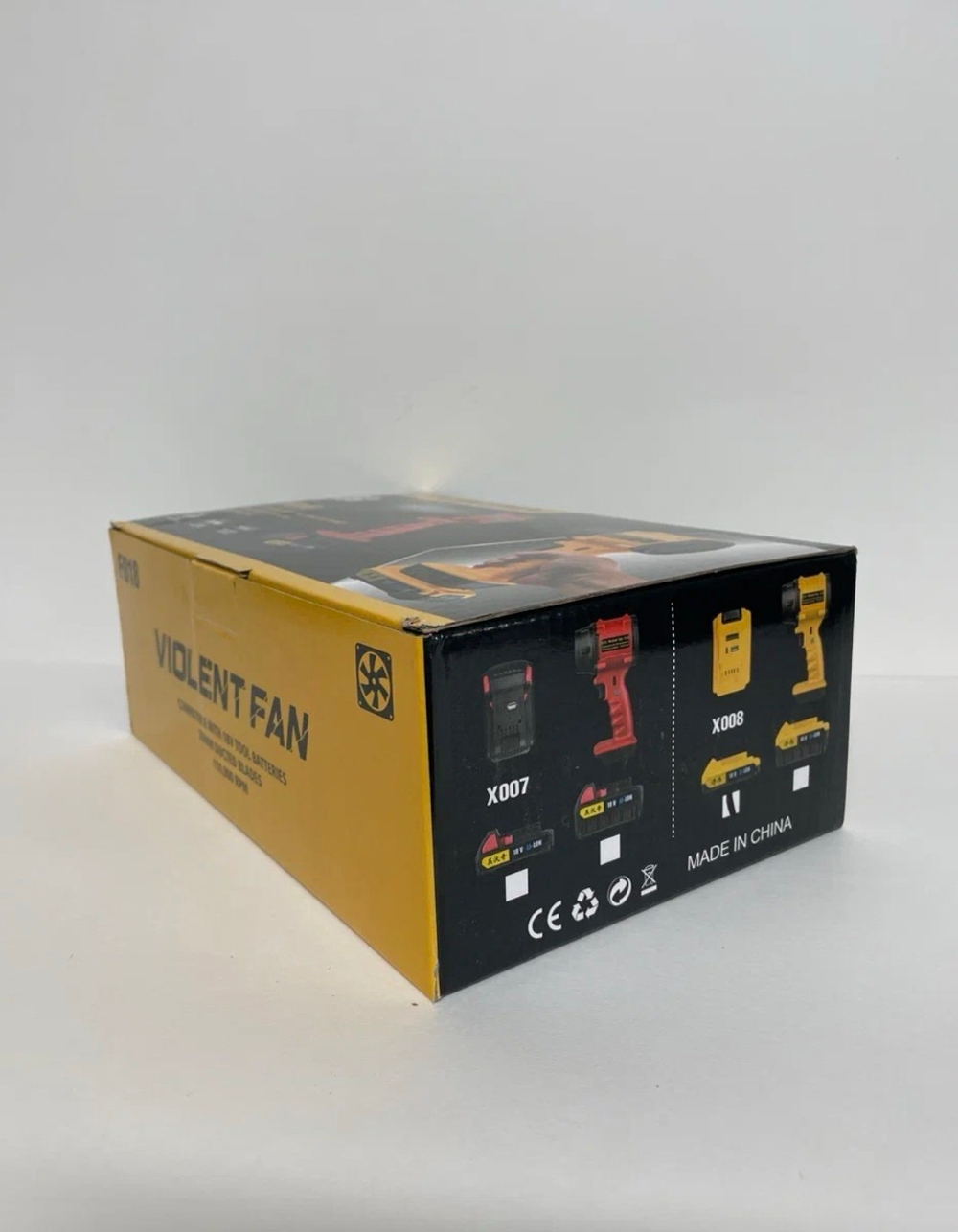 Мощный турбовентилятор с турбонаддувом для быстрого охлаждения и очистки, F018 VIOLENT FAN, желтый, TG (1 шт.)