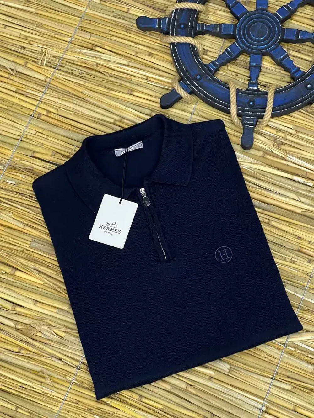 Лонгслив поло большие размеры с воротником