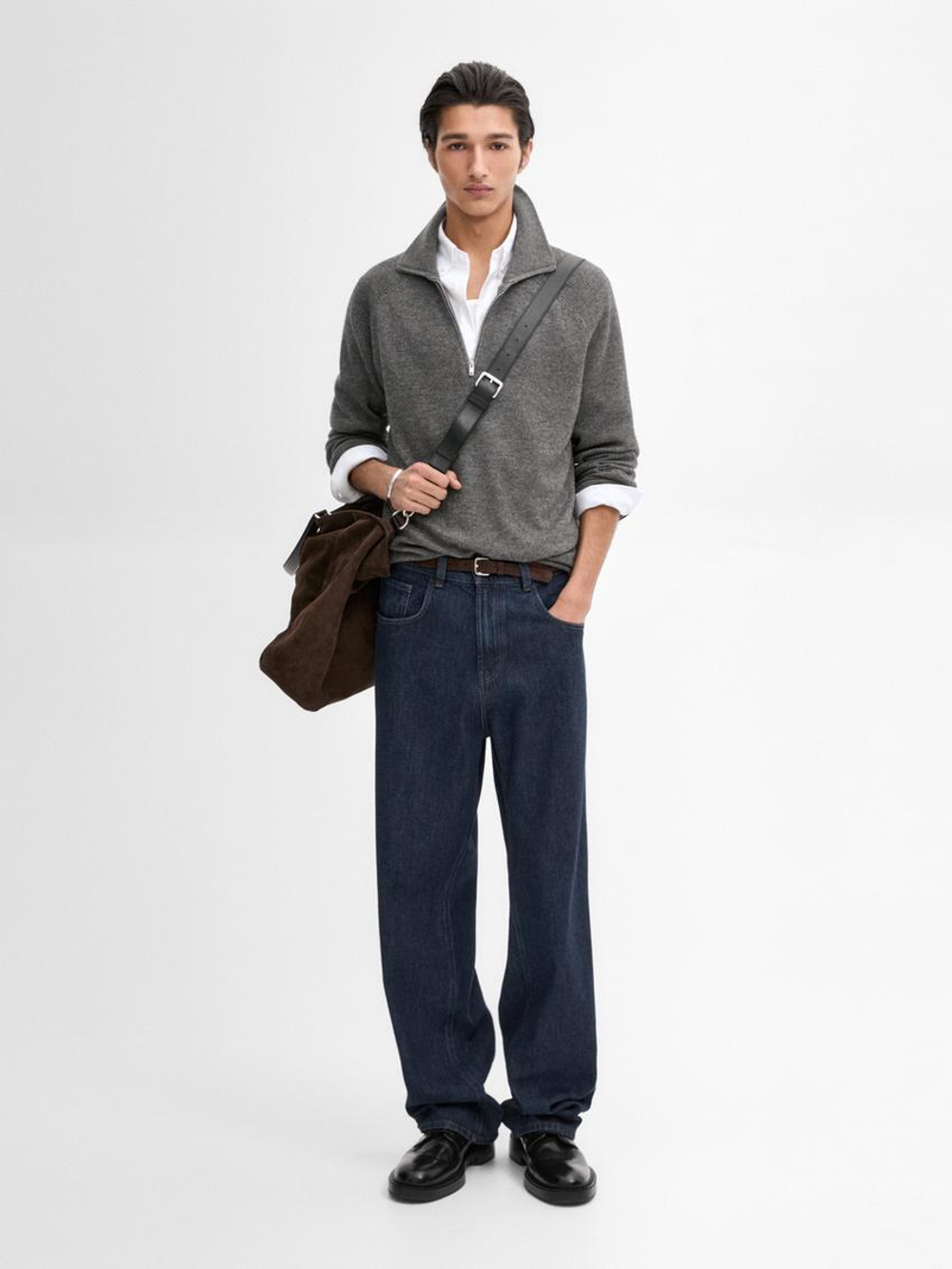 Massimo Dutti Свитер из смесовой шерсти, серый