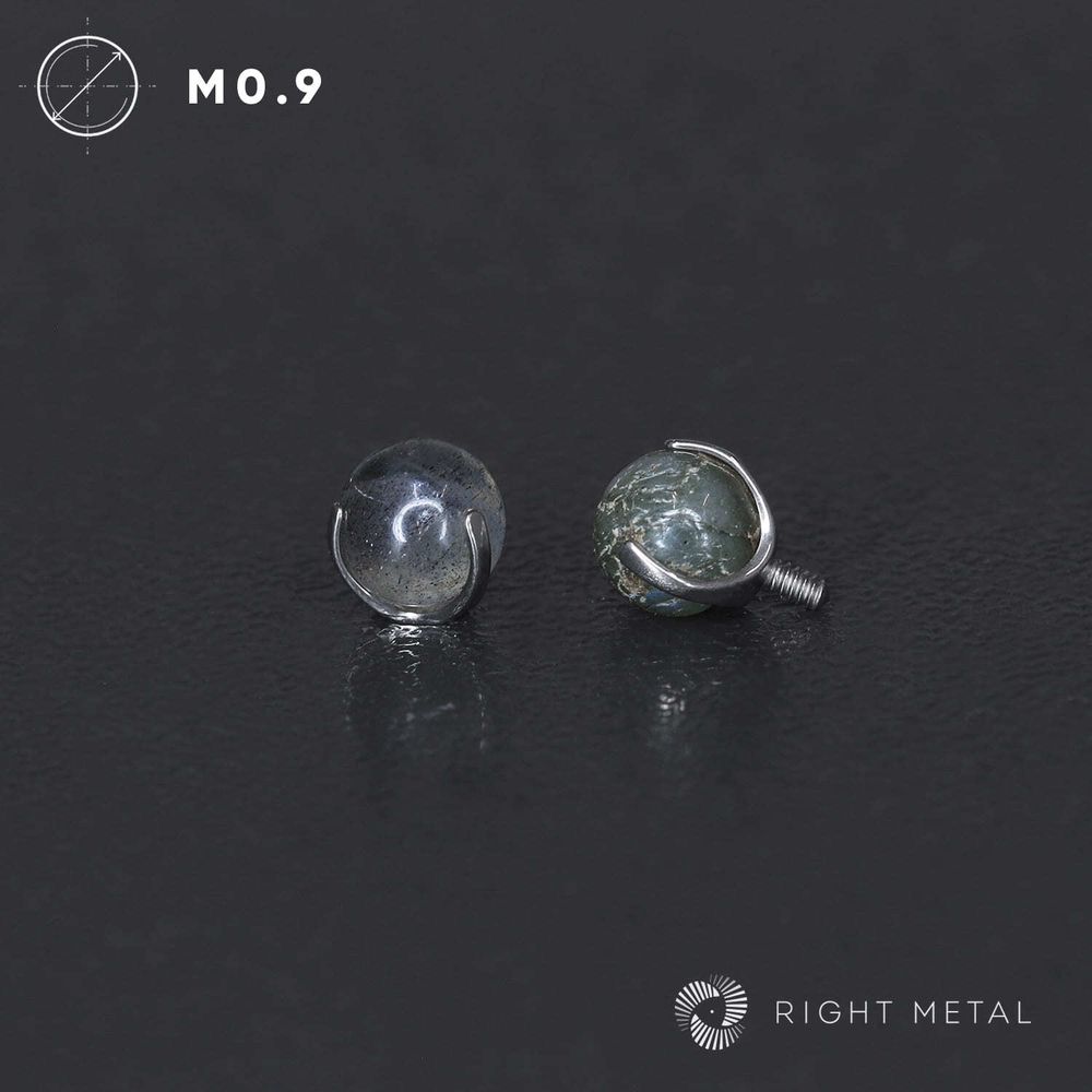 Ball 3-Prongs 4мм Black Rutile Quartz