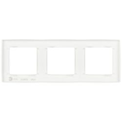 Рамка для розеток и выключателей ЭРА Серия 12 12-5003-01М на 3 поста, белый матовый