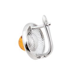 AM-3940/2 Комплект серьги с кольцом (латунь, янтарь)