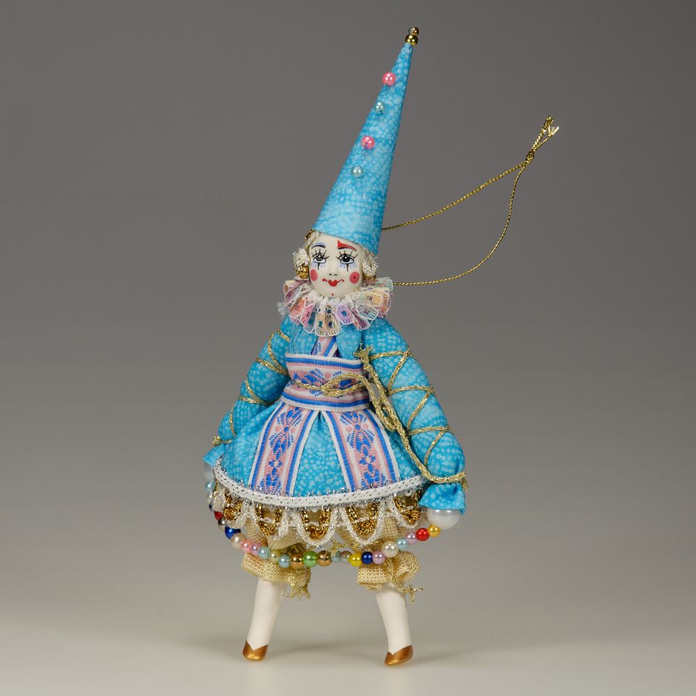 Ёлочная игрушка Клоунесса в высоком колпачке