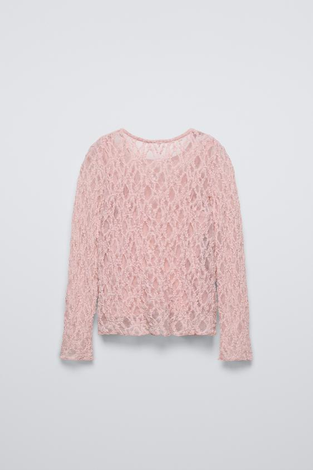 ZARA КРУЖЕВНАЯ ФУТБОЛКА, РОЗОВЫЙ