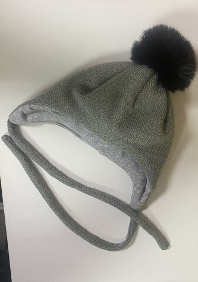 Шапка "Симба" серый цвет на объем головы 36-38 см