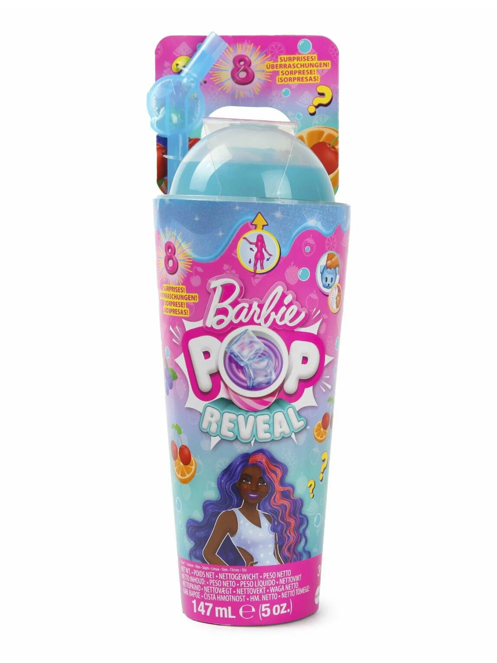 Барби Pop Reveal HNW42 «Сочные фрукты», кукла-сюрприз с ароматом и питомцем