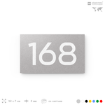 Номер на дверь 168, табличка на дверь для офиса, квартиры, кабинета, аудитории, склада, серый 120х70 мм, Айдентика Технолоджи