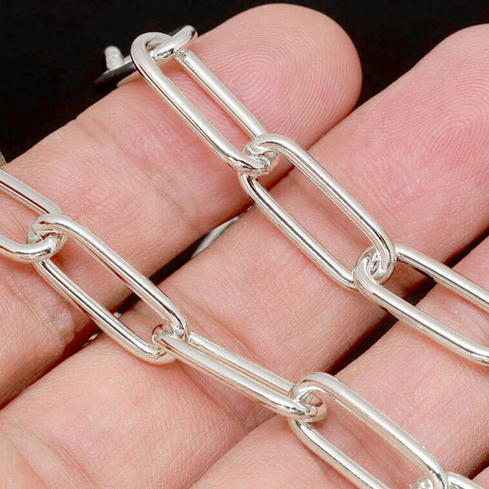 Цепочка (Юж. Корея), родиевое покрытие, размер звена 20,5*8.5 мм, цена за 25 см