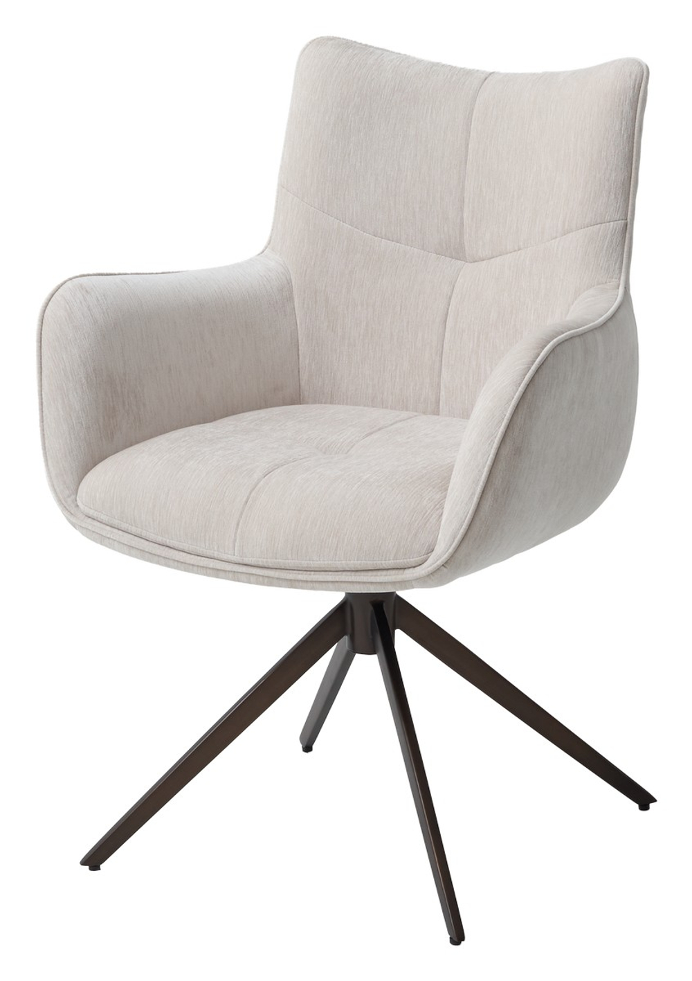 Стул М-City DISAUR Prato поворотный на 360 градусов Поворот с возвратом Boston-102 Латте, ткань, Медный Брашированный