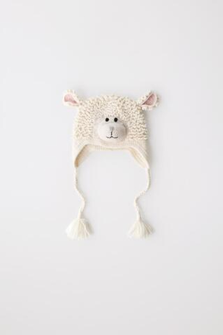 ZARA ШАПКА "ОВЕЧКА", ЭКРЮ