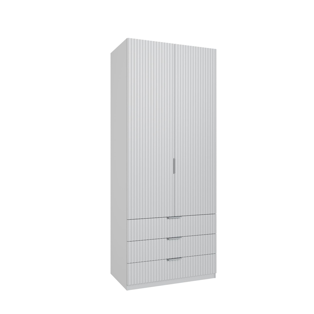 Шкаф для одежды 2 дверный, стеллаж Париж, белый