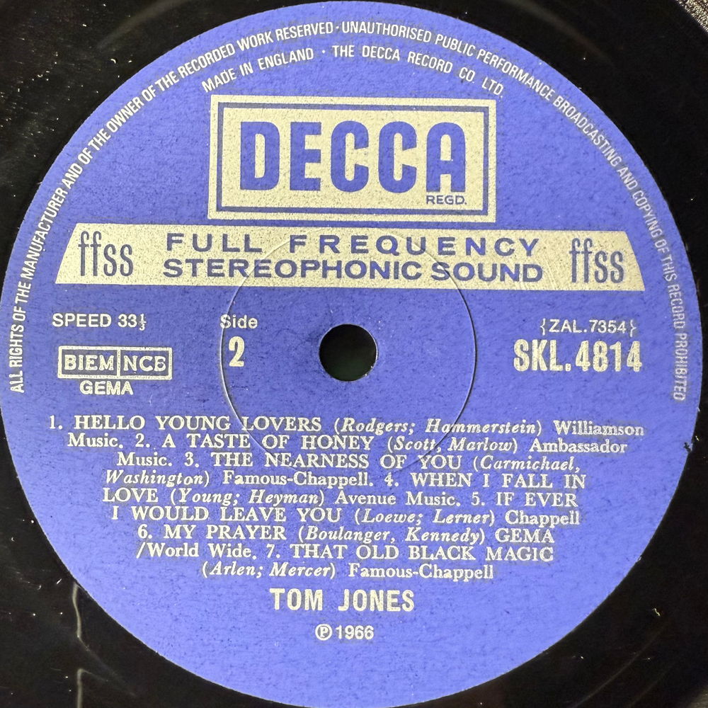 Tom Jones - From The Heart (Англия 1966г.)