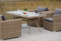 "Моккачино" обеденная группа из искусственного ротанга, цвет соломенный