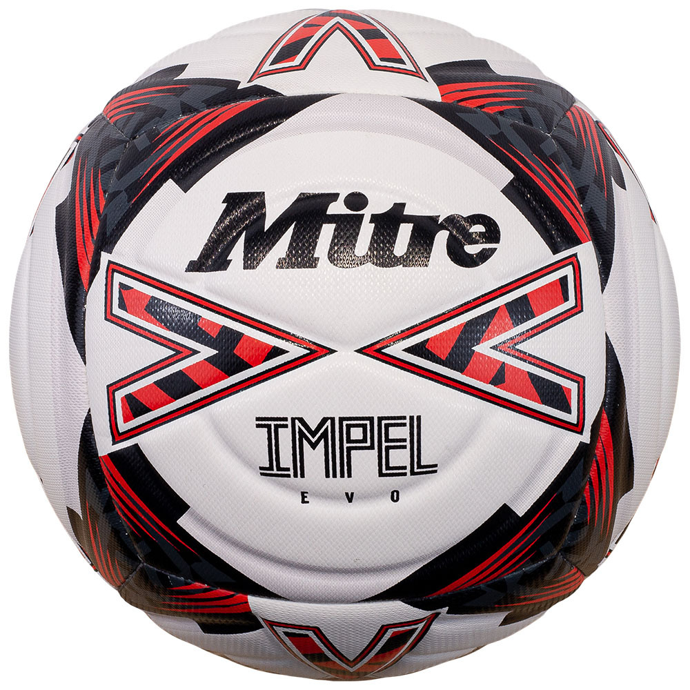 Мяч футб. MITRE Impel Evo 24, 5-B01790C29, р.5,мат.ТПУ,6 п, бут. кам, гибр.сш., бело-красный