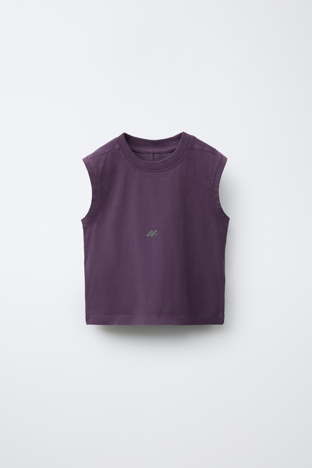 ZARA ФУТБОЛКА С ЛОГОТИПОМ, ТЕМНО-ЛИЛОВЫЙ