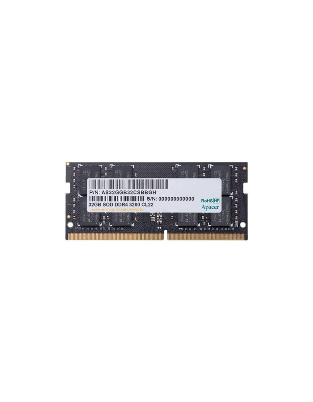 Apacer DDR4 32GB 3200MHz SO-DIMM (PC4-25600) CL22 1.2V (Retail) 2048*8 3 years (AS32GGB32CSBBGH/ES.32G21.PSI)