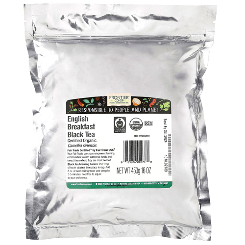 Frontier Co-op, органический чёрный чай «Английский завтрак», 453 г (16 унций)