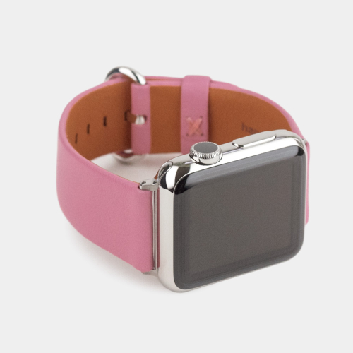 Ремешок для Apple Watch 40/41/42 mm из кожи теленка, розового цвета