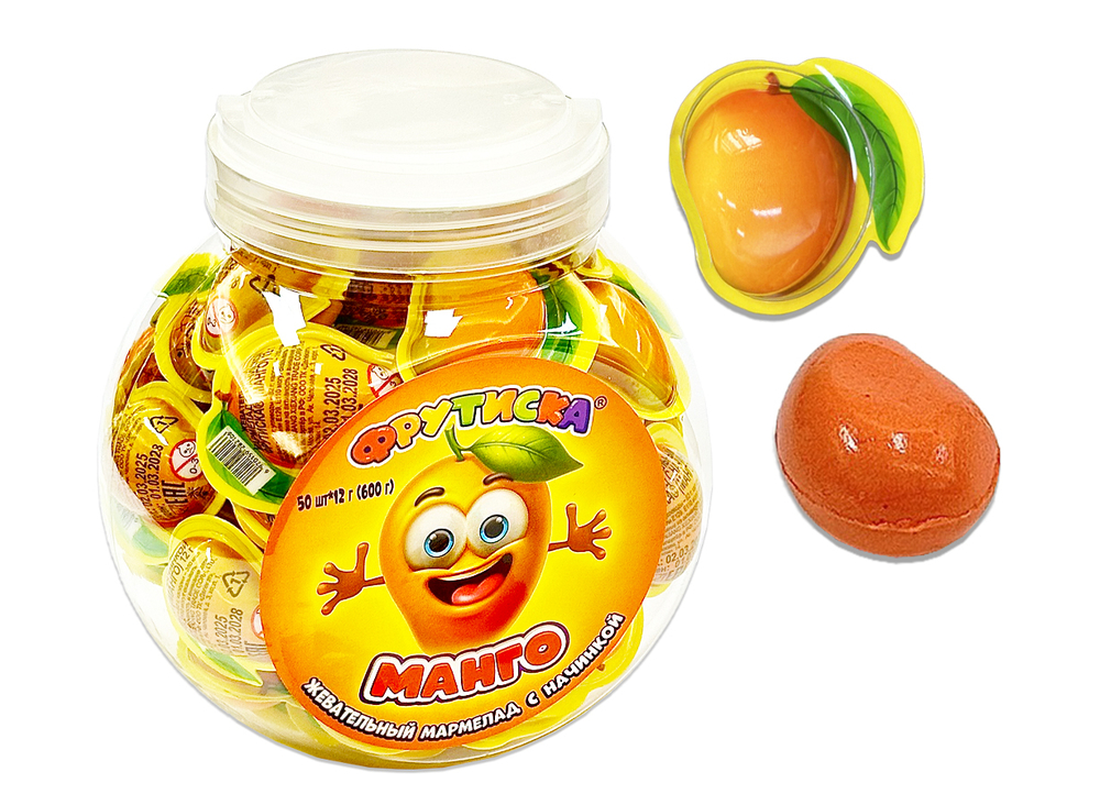 Жевательный мармелад с начинкой Фрутиска®(Манго),12*50*12г.