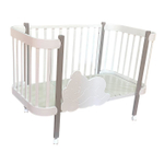 Кровать детская «Baby 21» 3 в 1 продольный маятник, колесо (белый/серый)