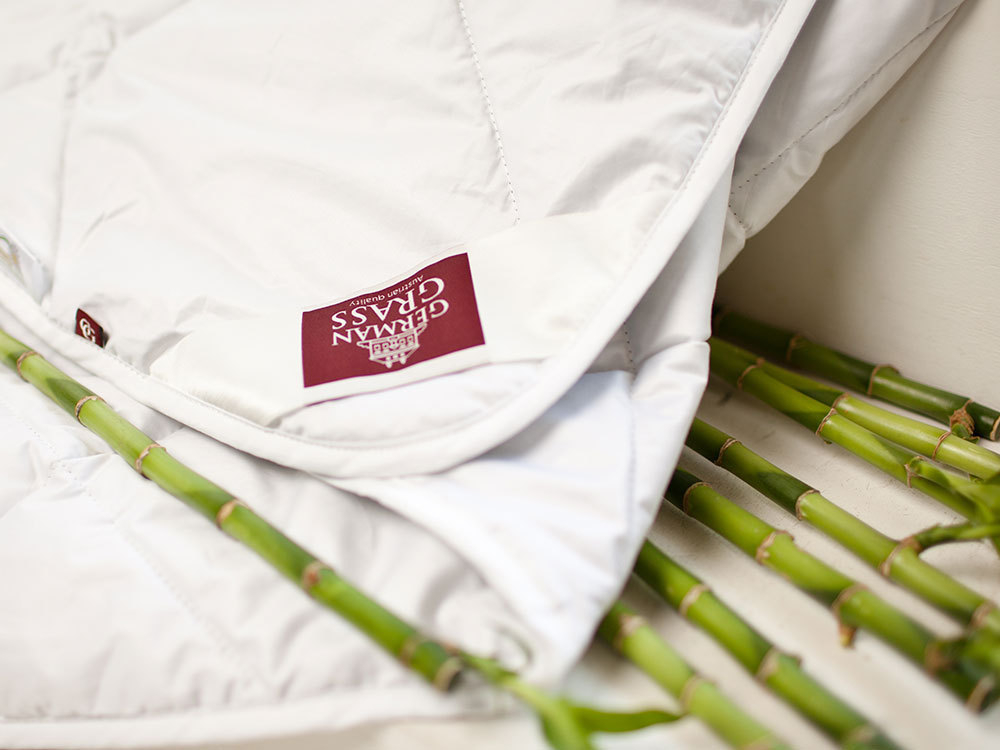 Элитное одеяло стеганое всесезонное 150х200 Bamboo от German Grass этикетка