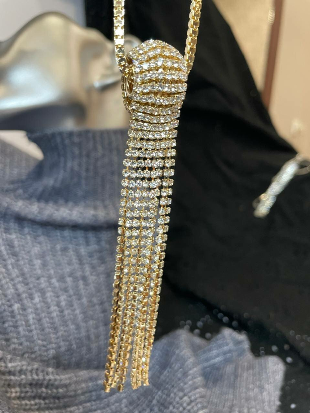 Кулон. Подвеска со стразами "Лучезарный узел" Цвет золото