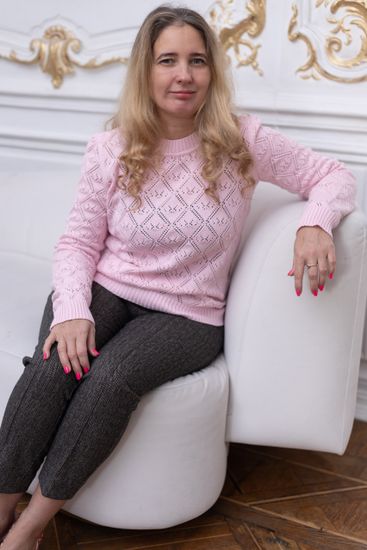 Джемпер А.Г., 50% хлопок, 50% акрил, цвет нежно-розовый