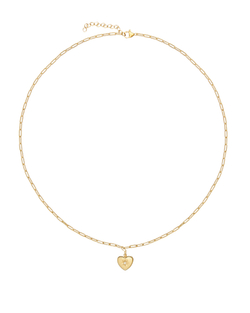 Колье цепь маленькое золотое сердце с камнем