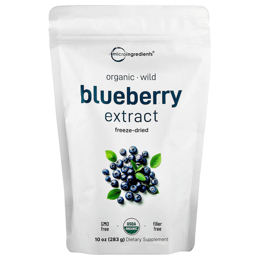 Micro Ingredients, Органический, лиофилизированный экстракт голубики, 283 г (10 унций)