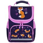 Ранец ПИФАГОР BASIC, 1 отделение, 3 кармана, эргономичная спинка, "Playing foxes", 35х28х18 см, 273136