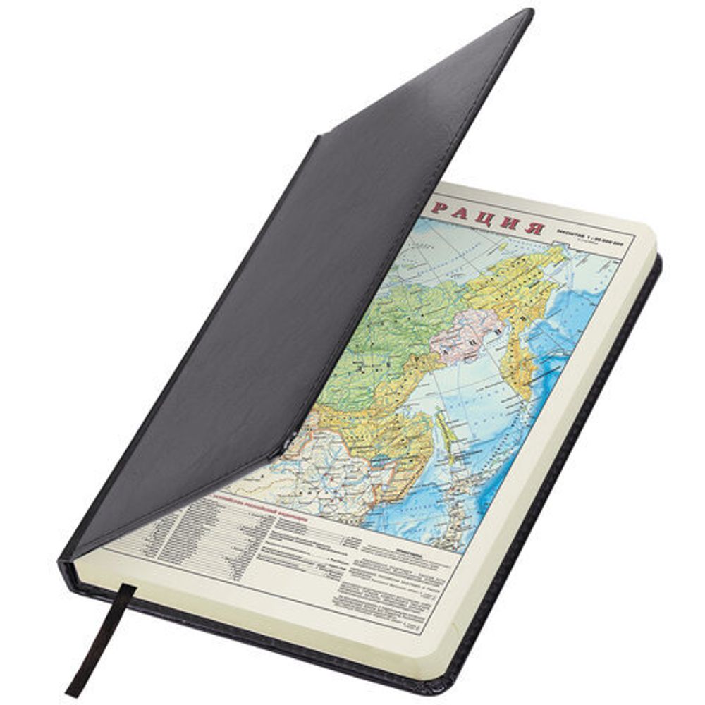 Ежедневник недатированный А5 (138х213 мм) BRAUBERG "Imperial", под кожу, 160 л., черный, 113499