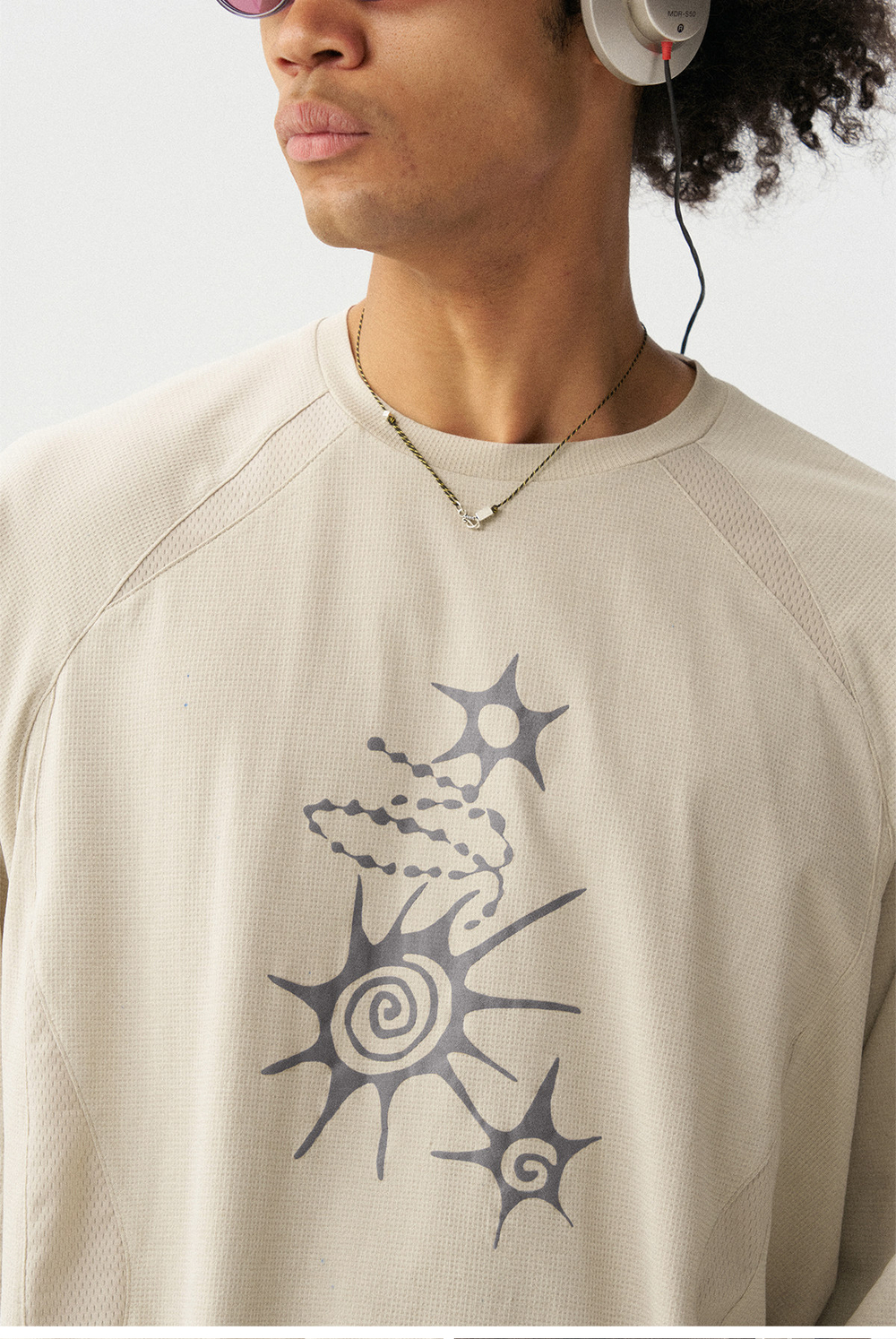 Лонгслив Nothomme Monterest Totem Waffle бежевый