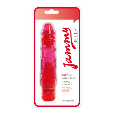 Красный вибратор-реалистик VIBRATOR JAMMY JELLY MUST RED - 16,5 см. (Цвет: красный)