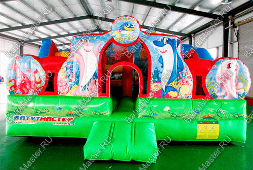 Коммерческий надувной батут "Царство морских зверей", 5*5*2.8 м