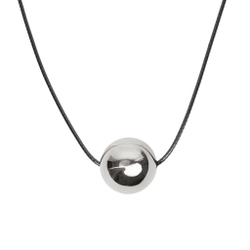 Подвеска металлический шар на нитке, серебро