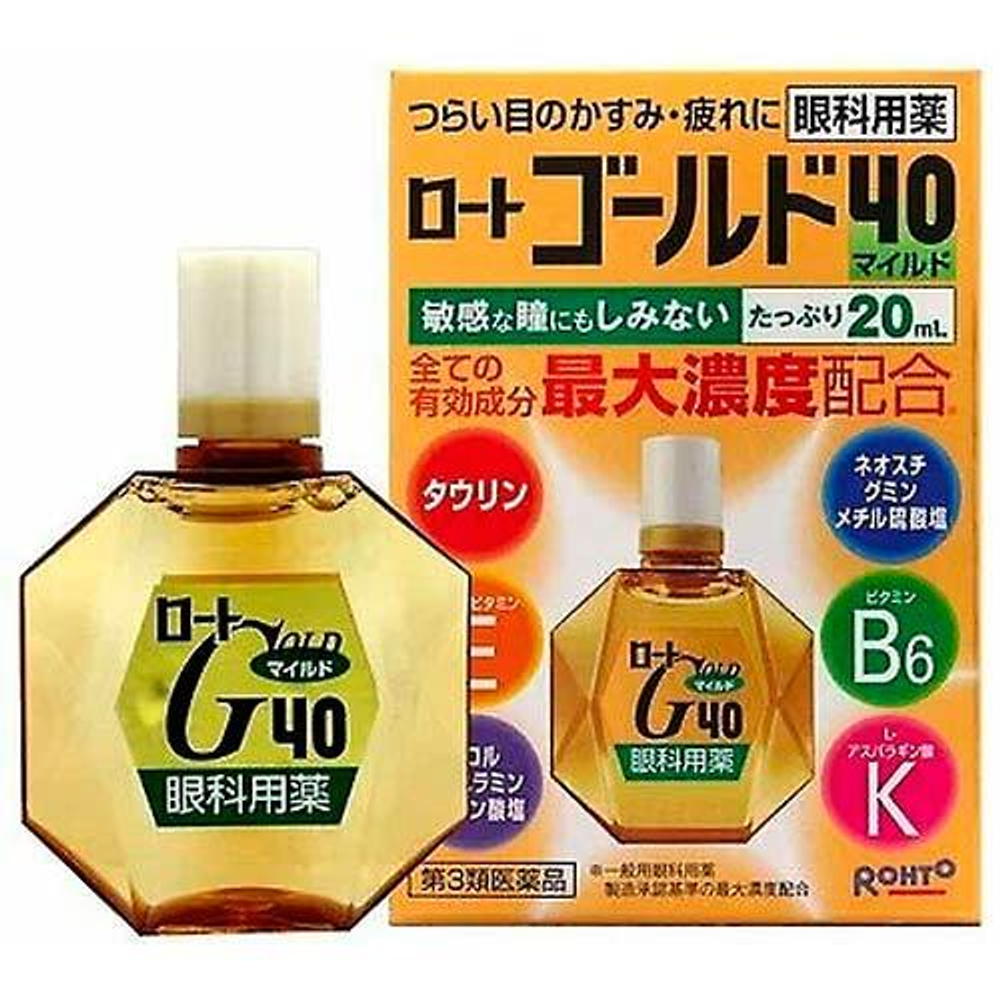 Капли для глаз возрастные Rohto Gold 40 Mild – купить в интернет ...
