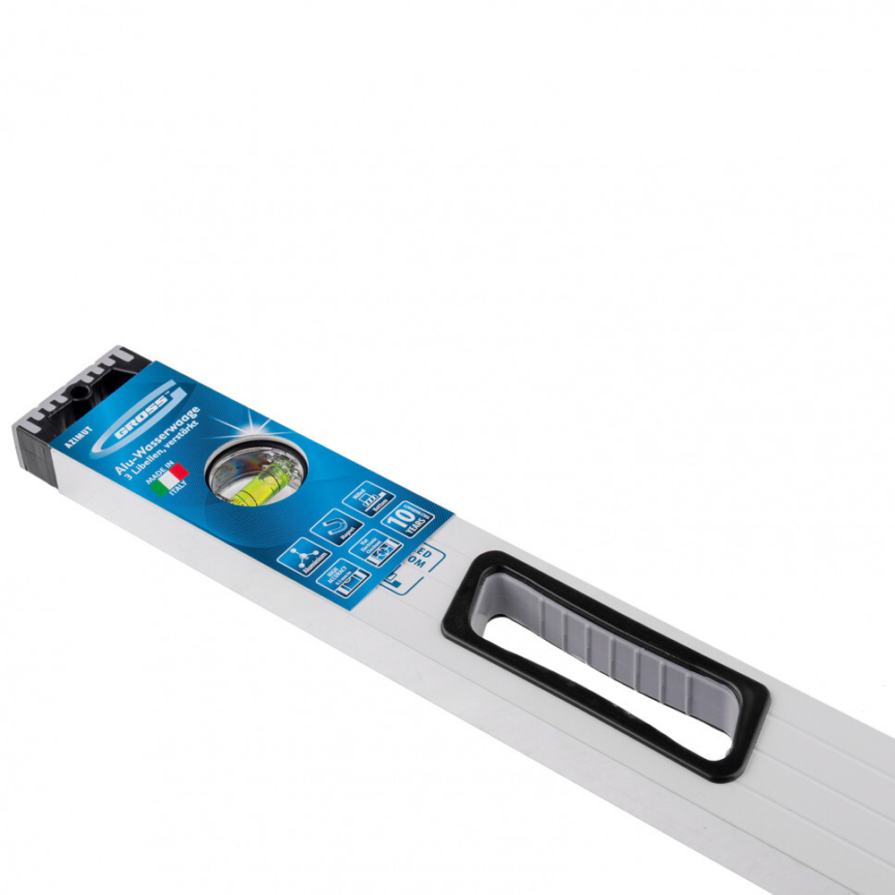 Уровень алюминиевый, 800 мм, фрезерованный, 3 глазка, магнитный Gross