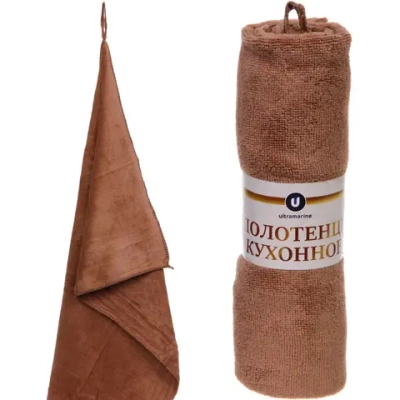 Полотенце кухонное «UNICO», 34*72 см, цвет коричневый, микрофибра 300 гр/м2