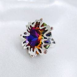 "Астероид" кольцо в серебряном покрытии из коллекции "Дизайн" от Jenavi