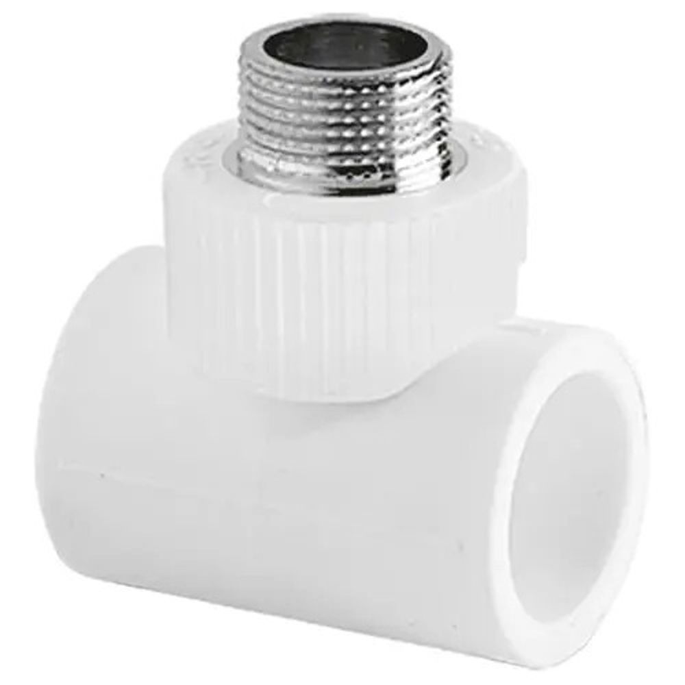 Тройник РР комб. 25*1/2&quot; нар. белый (Tebo)