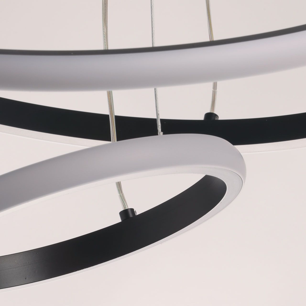 Люстра подвесная светодиодная Lanbos 58098, 70 Вт LED, черная