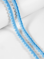 Тесьма декоративная с помпонами, 12 мм, цвет голубой