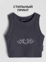 Летний кроп топ трикотажный детский