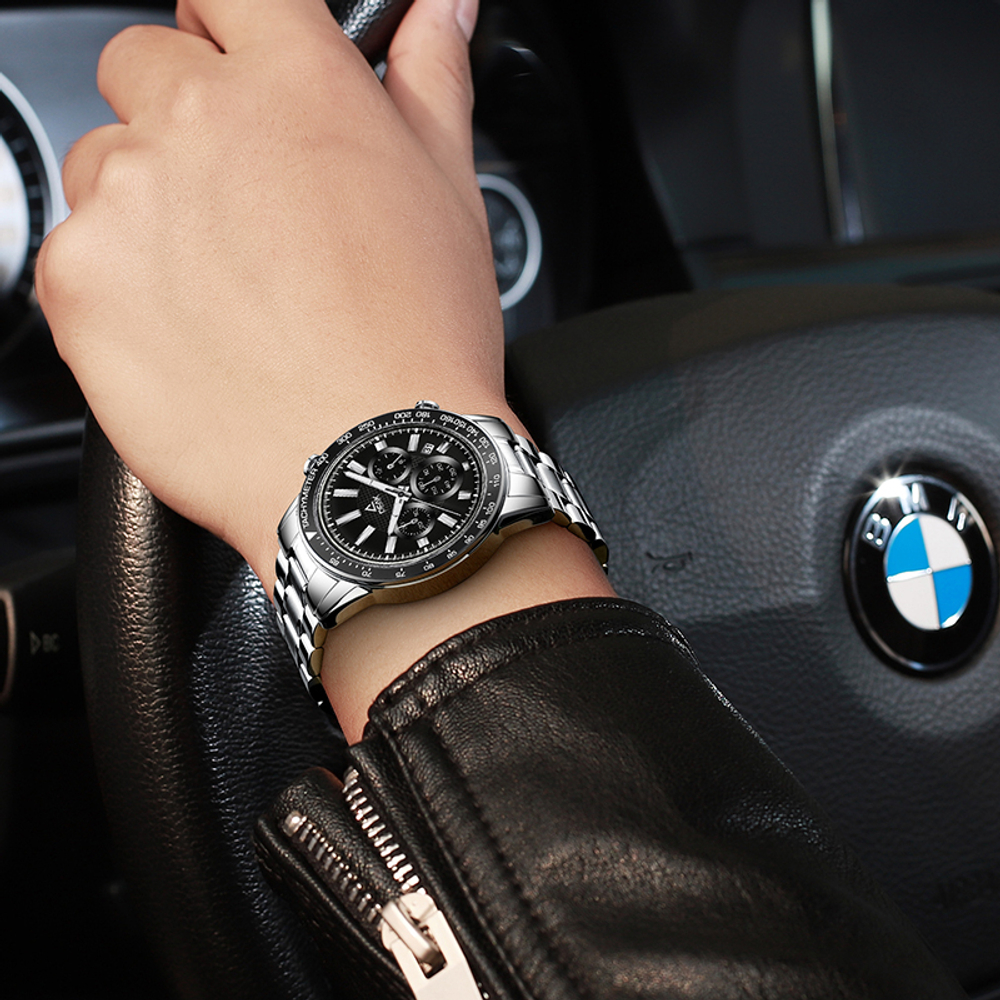 PEAK Reverse Collection Quartz Movement Stainless Steel Watchband Watch Men"s Watches White Dial